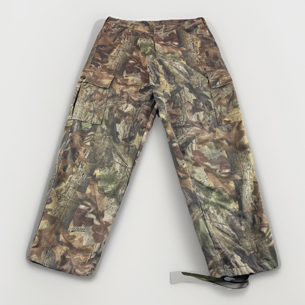 Vintage Spartan Cargo Camo Pants Mens XL Made in USA Hunting Advantage Timber